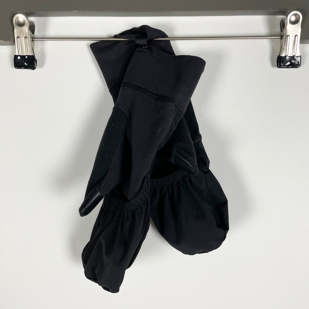Lululemon Women's Run Fast Convertible Glove Mittens Black Reflective